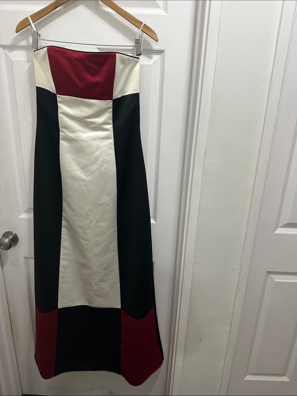 Jessica McClintock Guinne Sax Vintage 90’s Strapless Colorblock Maxi Dress
